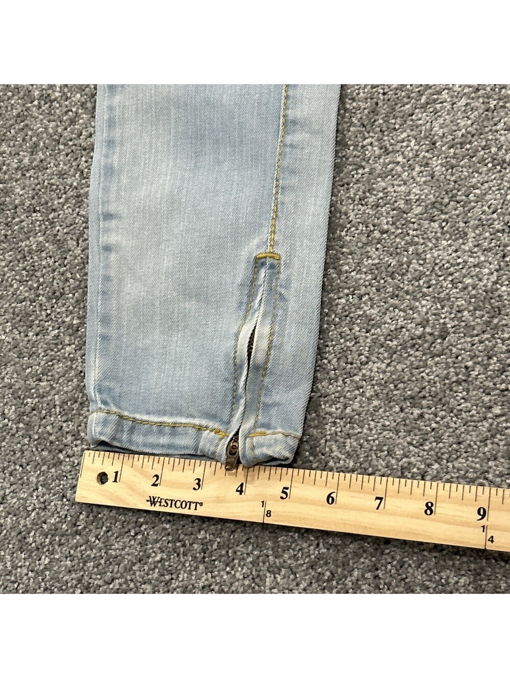 Killah Jeans Y2K Second Skin Jeans Size 26 Zipper Ankle Green Stitching - Picture 5 of 10